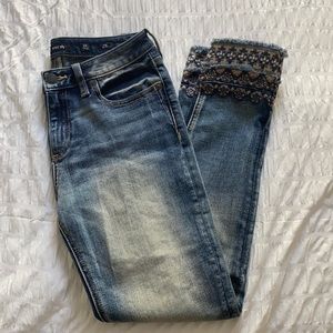 Miss Me embroidered cuff jeans